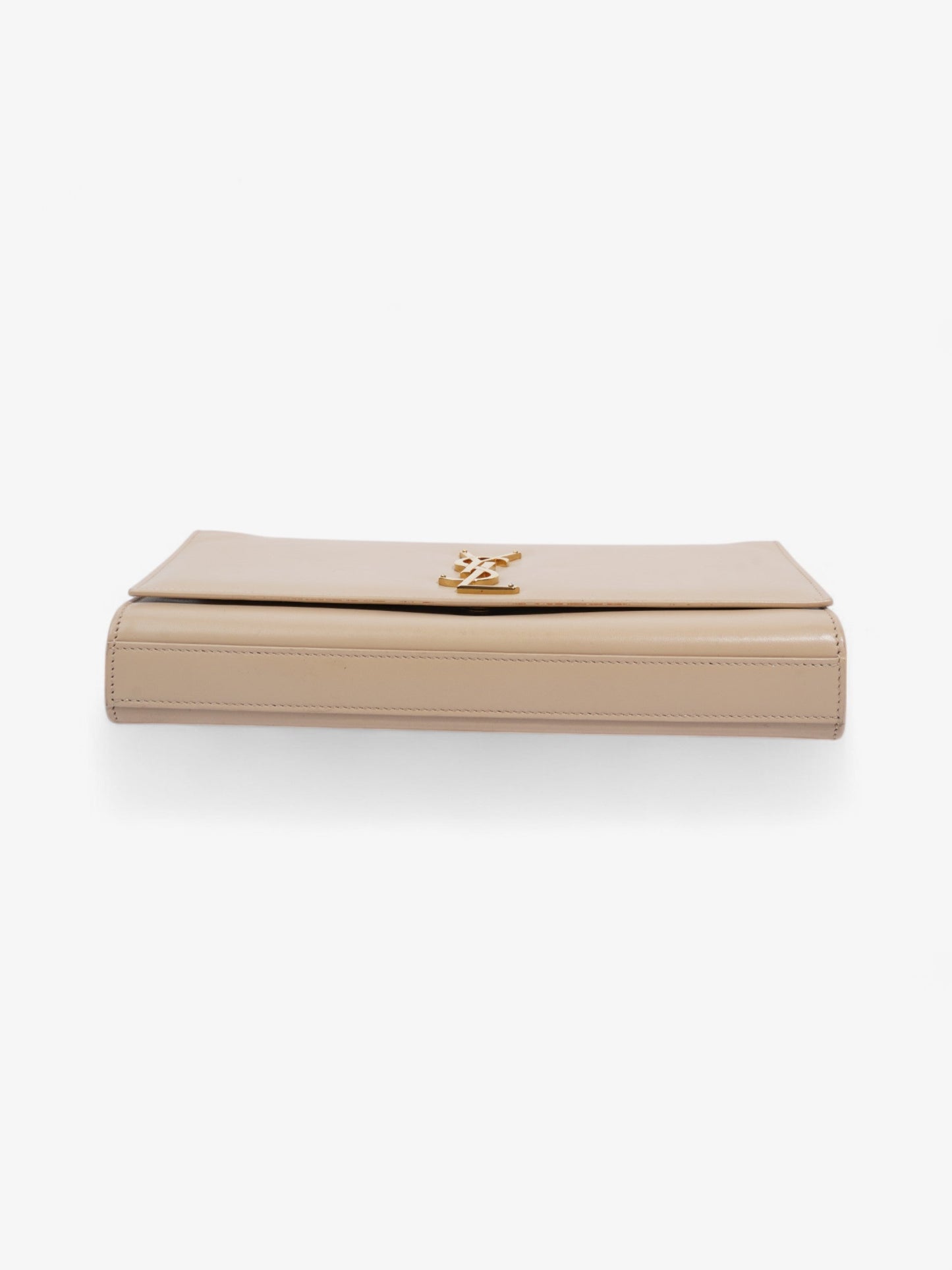 Saint Laurent Kate Monogram Clutch Beige Leather