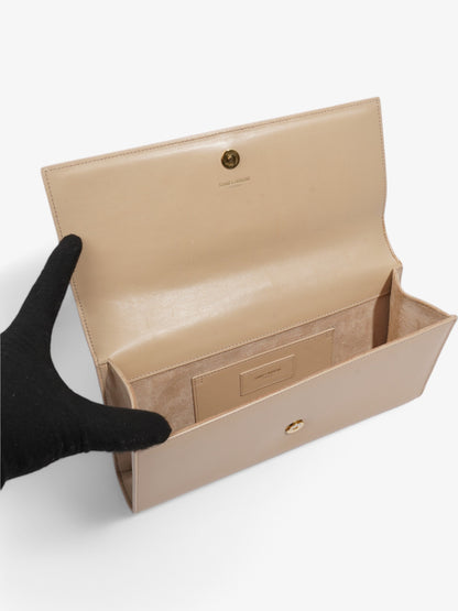 Saint Laurent Kate Monogram Clutch Beige Leather