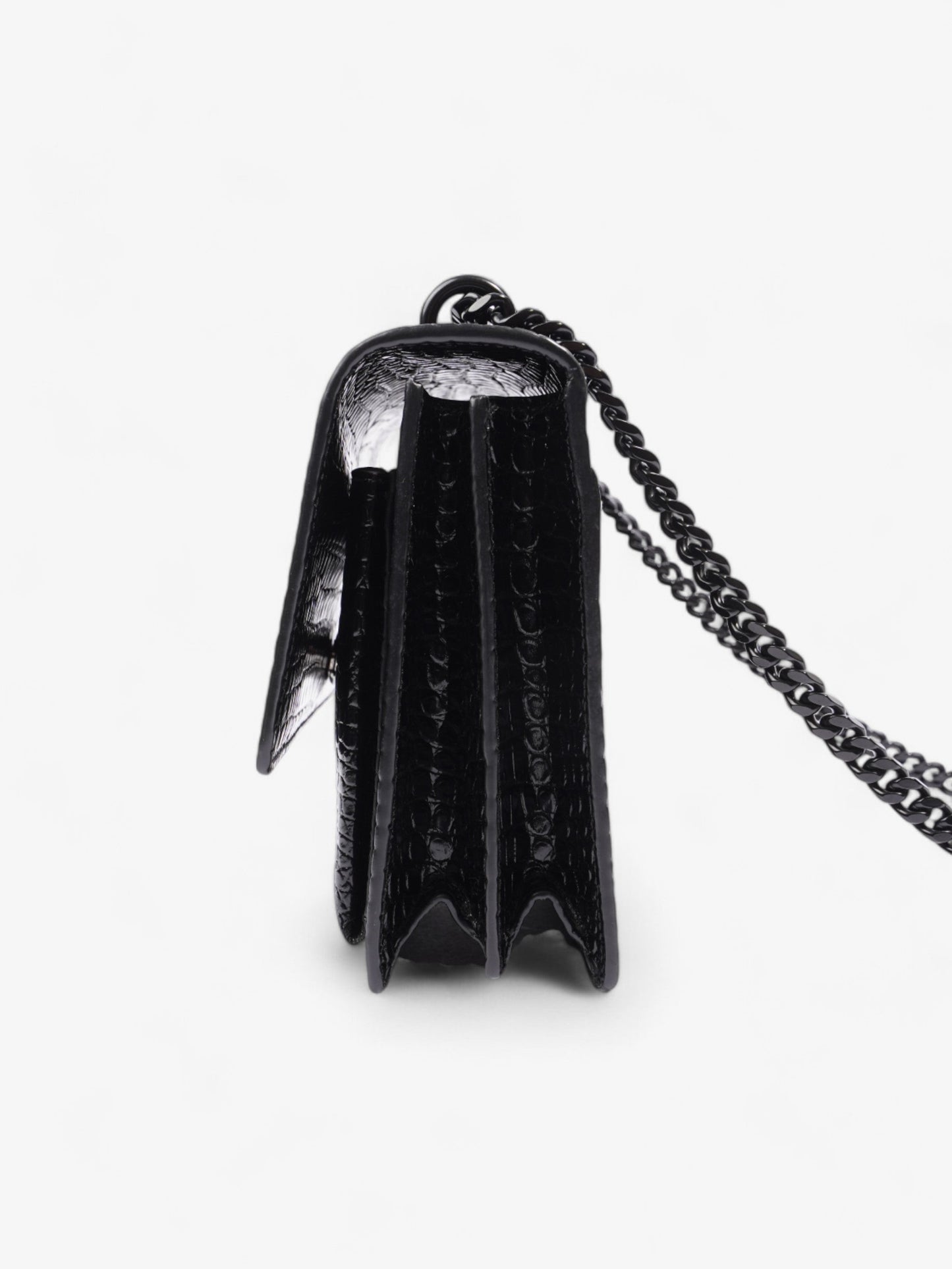 Saint Laurent Sunset Black Embossed Leather Medium