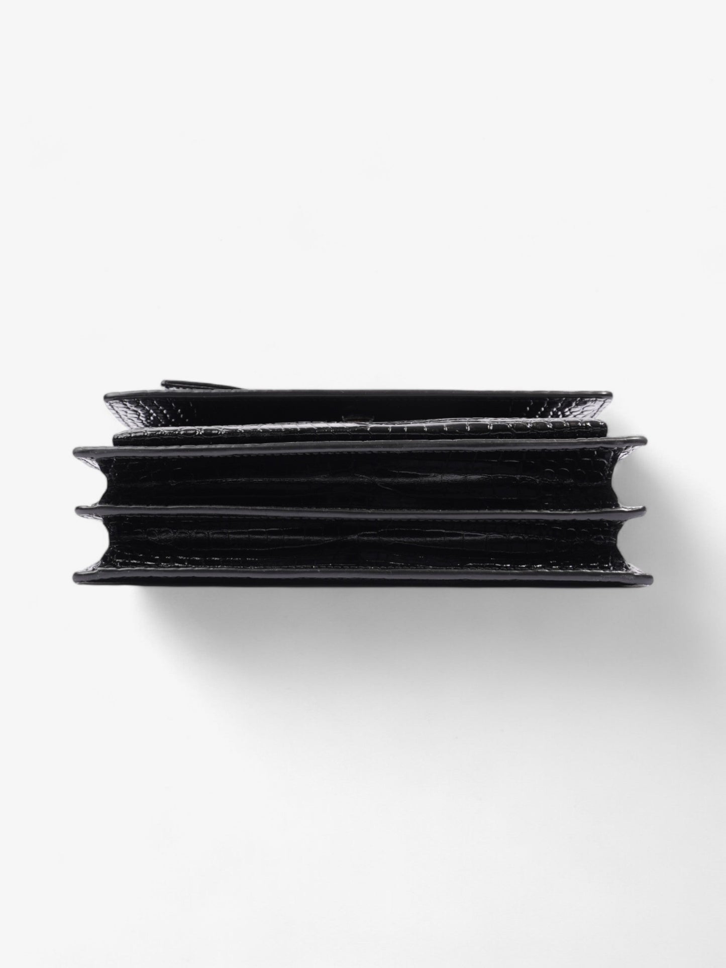 Saint Laurent Sunset Black Embossed Leather Medium