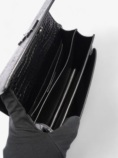 Saint Laurent Sunset Black Embossed Leather Medium