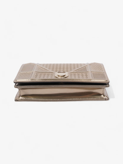 Christian Dior Diorama Wallet On Chain Metallic Gold Patent Leather