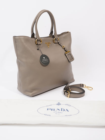 Prada Daino Grey Leather