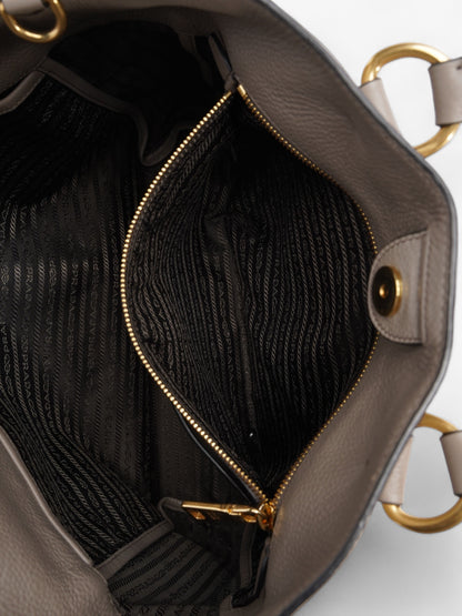 Prada Daino Grey Leather