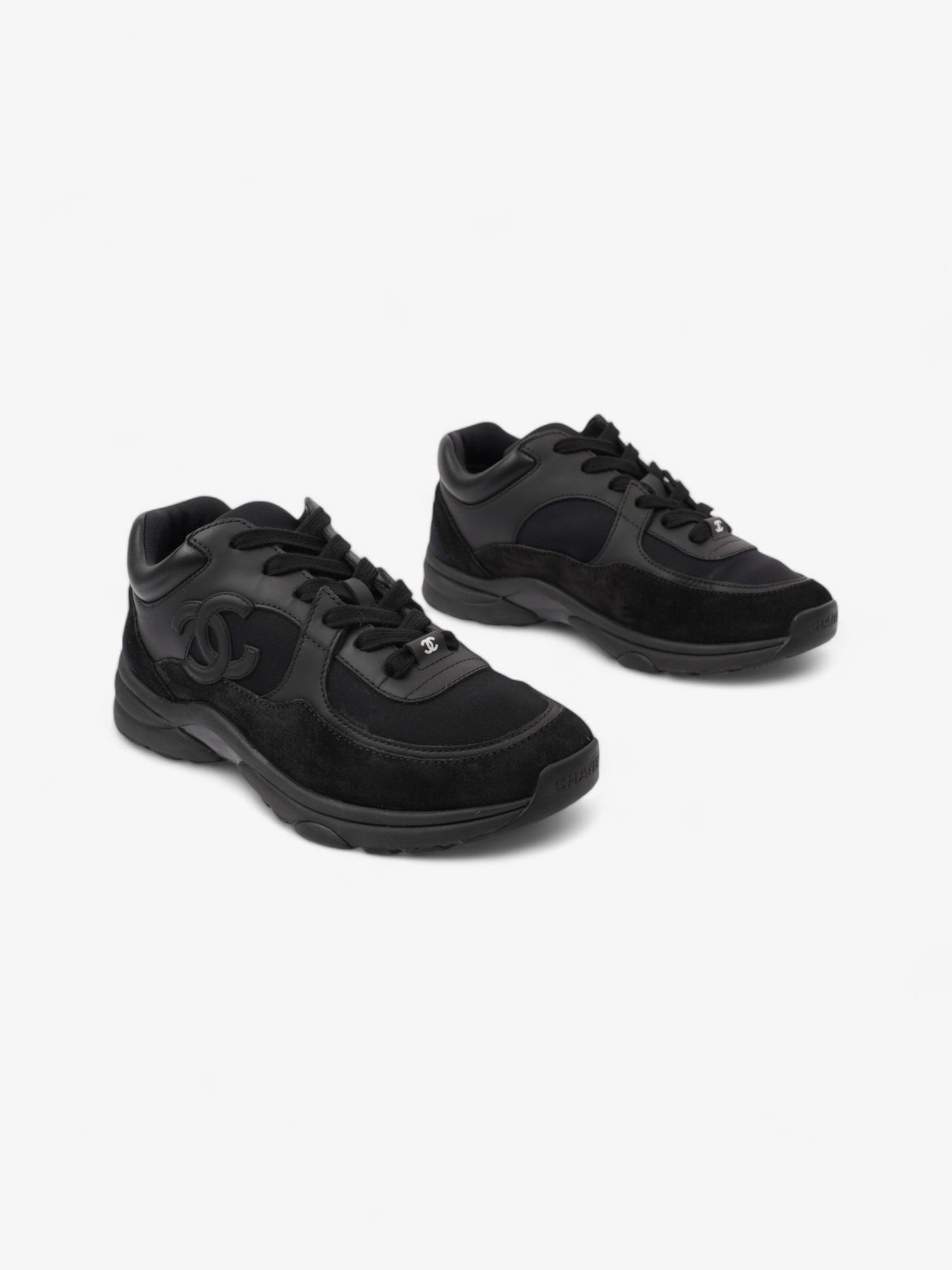 Chanel CC Logo Sneakers Black Suede EU 38 UK 5