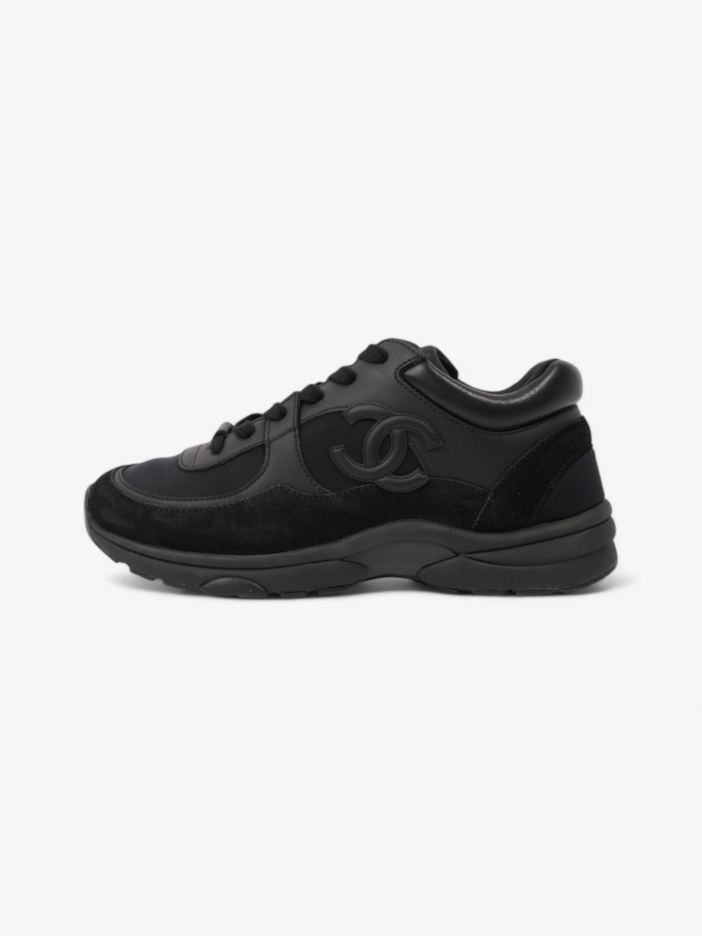 Chanel CC Logo Sneakers Black Suede EU 38 UK 5