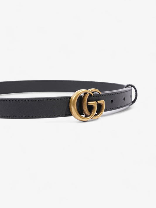 Gucci GG Marmont Thin Belt Black Leather 70cm 28"