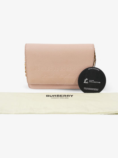 Burberry Henley Wallet On Chain Light Pink Grained Leather