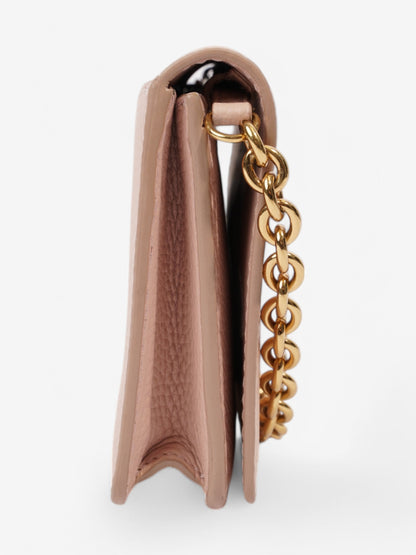 Burberry Henley Wallet On Chain Light Pink Grained Leather