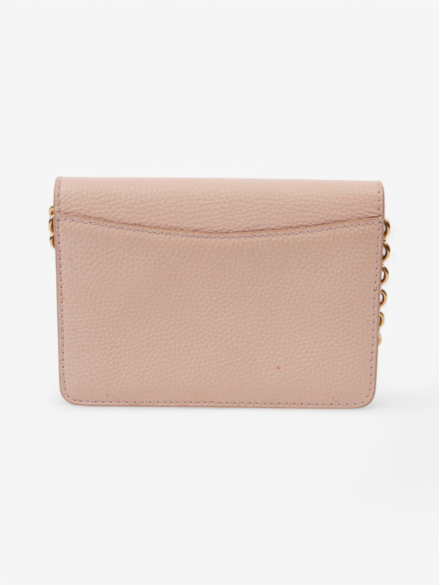 Burberry Henley Wallet On Chain Light Pink Grained Leather