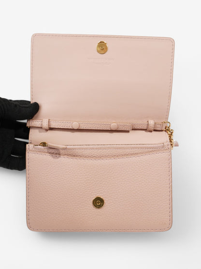 Burberry Henley Wallet On Chain Light Pink Grained Leather