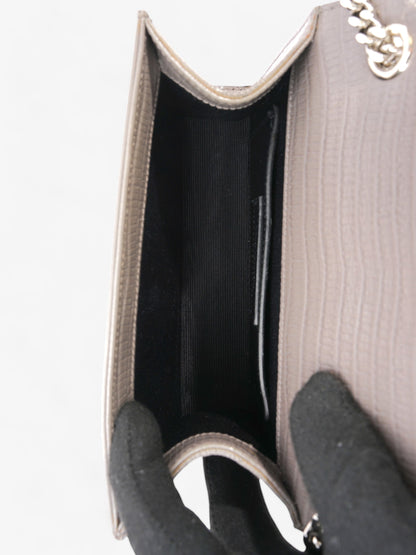 Saint Laurent Kate Tassel Grey Embossed Leather Small