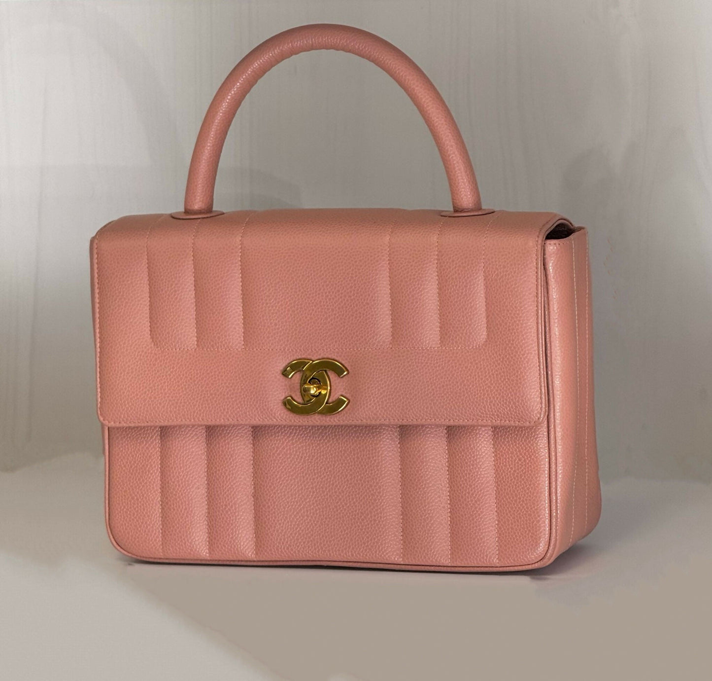 Chanel Vintage 1994 Caviar Vertical Quilted Kelly Flap Bag