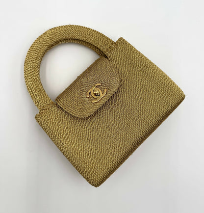 Chanel 1998 Vintage Woven Top Handle Bag