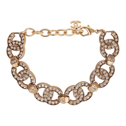 Chanel Crystal CC Gold Link Bracelet