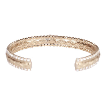 Chanel Crystal Manchette CC Gold Cuff Bracelet