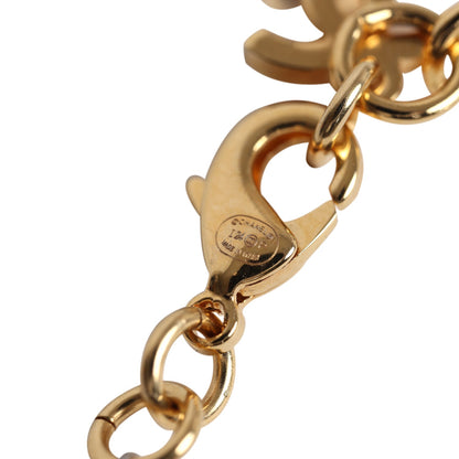 Chanel CC Heart Denim & Pearls Bracelet Blue/White Gold Hardware