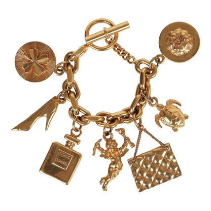 Chanel Vintage 24K Gold Plated Lucky Charms Bracelet