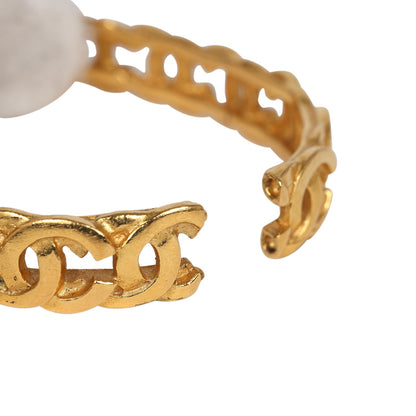 Chanel Vintage 24K Gold Plated CC Bangle Bracelet