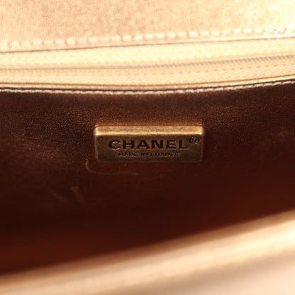 Chanel Medium Boy Bag Metallic Gold Python Antique Gold Hardware