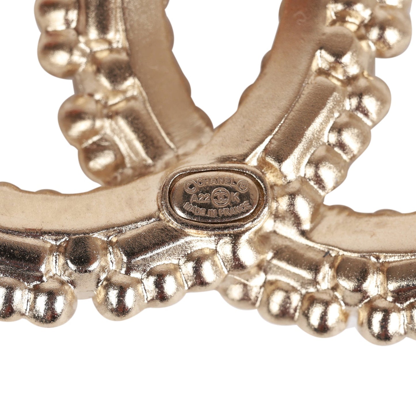 Chanel Faux Pearl and Crystal CC Gold Brooch