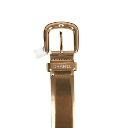 Chanel Dark Gold Metallic Leather Belt 75