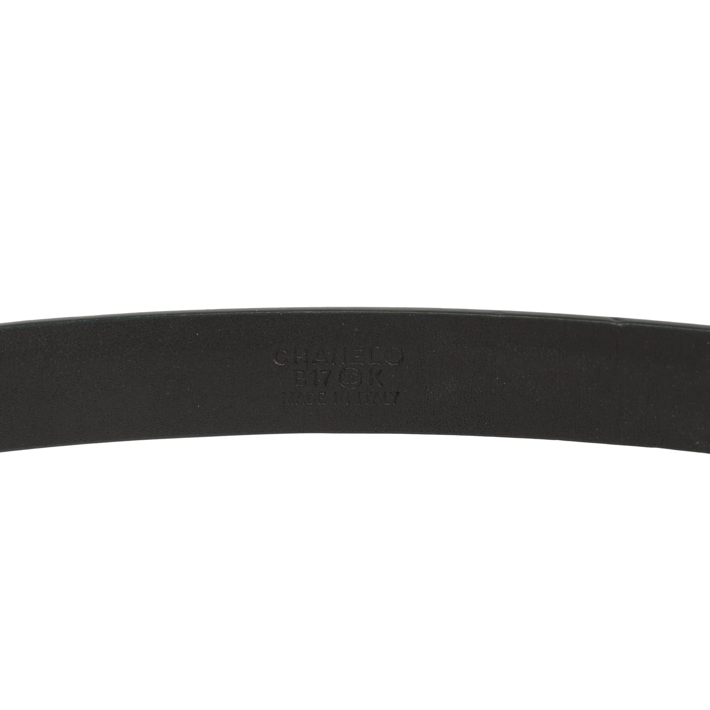 Chanel Black Metallic Patent Leather Belt 70