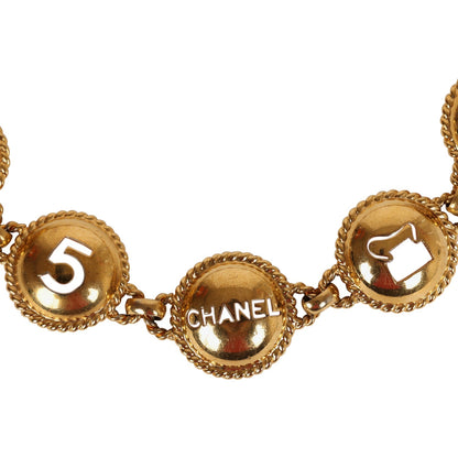 Chanel Vintage 24K Gold Plated Round Cutout Lucky Charms Chain Belt