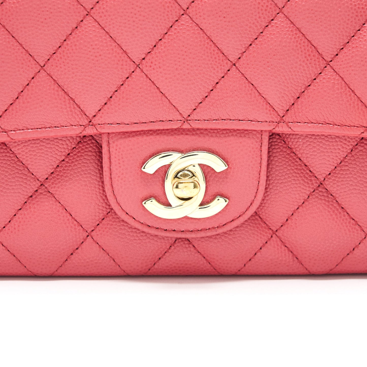 Chanel mini rectangular cavier 17c Coral Pink L