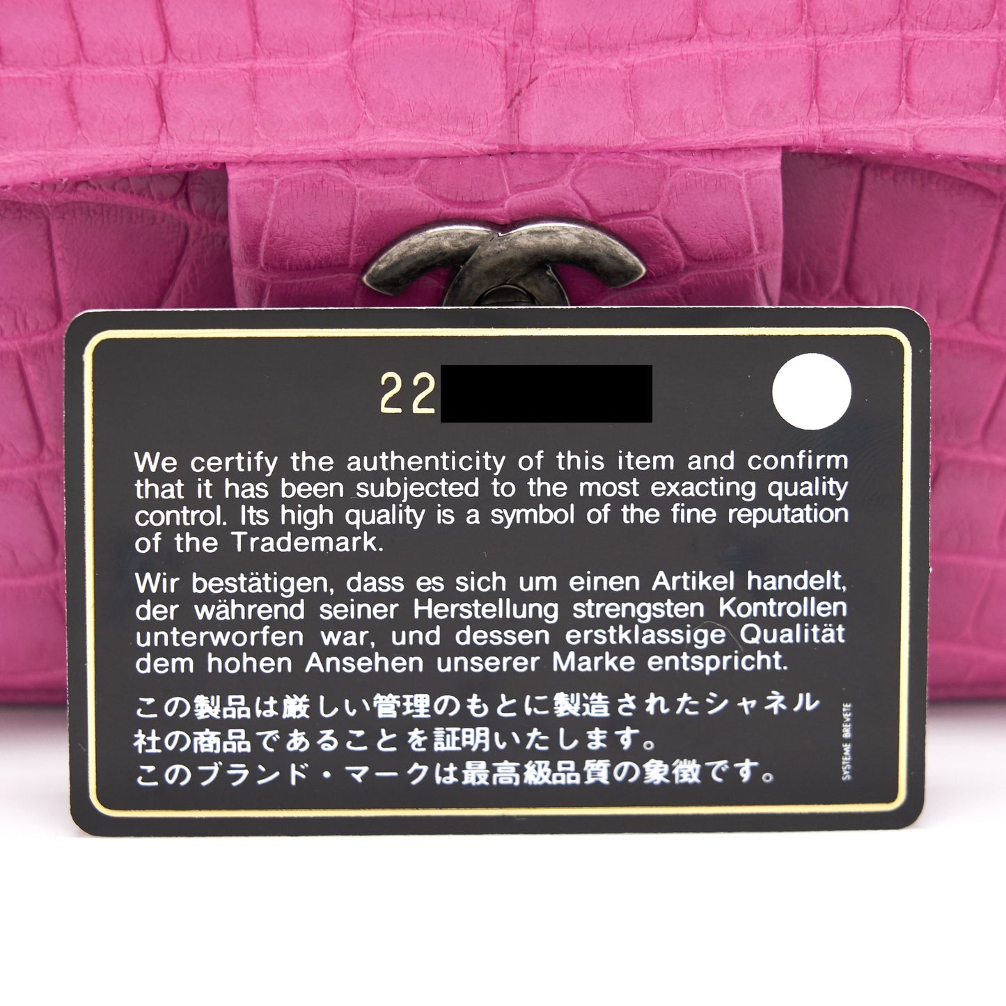 Chanel Alligator Medium Classic Double Flap Bag Pink