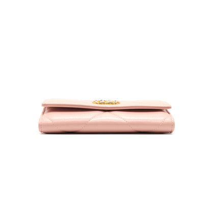 Chanel 19 Long Flap Wallet Pink