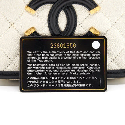 Chanel Caviar Small Vanity case black & white