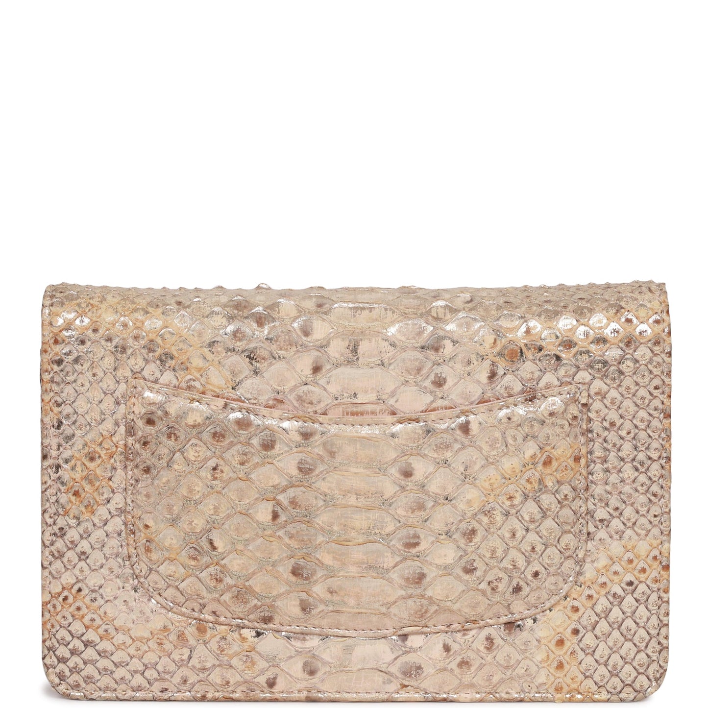 Chanel Wallet on Chain WOC Gold Python Light Gold Hardware