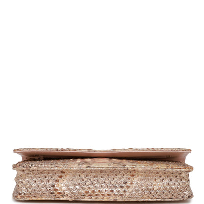Chanel Wallet on Chain WOC Gold Python Light Gold Hardware