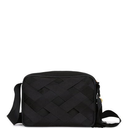 Chanel Vintage Ribbon Camera Bag Black Satin Gold Hardware
