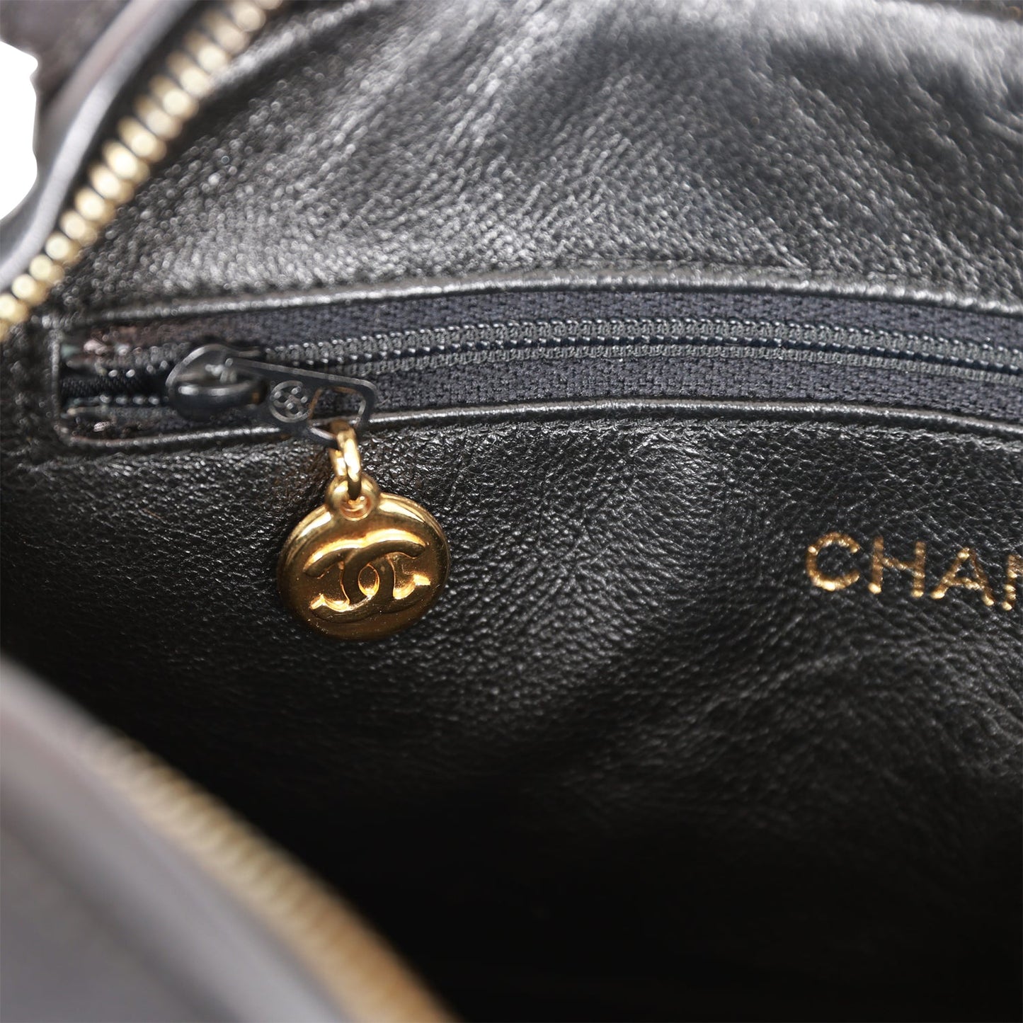 Chanel Vintage Ribbon Camera Bag Black Satin Gold Hardware