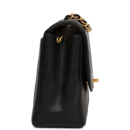 Chanel Vintage Medium Diana Flap Bag Black Caviar Gold Hardware