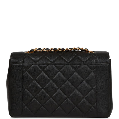Chanel Vintage Medium Diana Flap Bag Black Caviar Gold Hardware