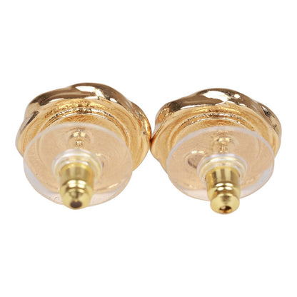 Chanel Gold CC Sunburst Stud Earrings