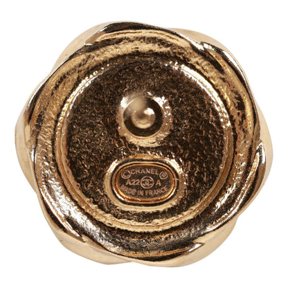 Chanel Gold CC Sunburst Stud Earrings