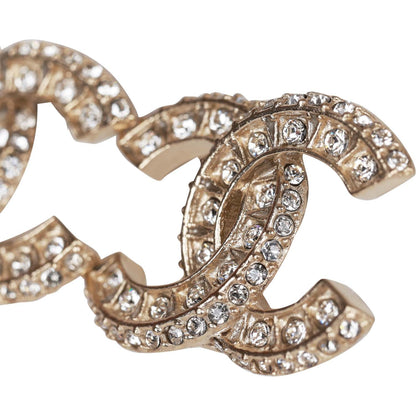 Chanel Gold Crystal CC Earrings
