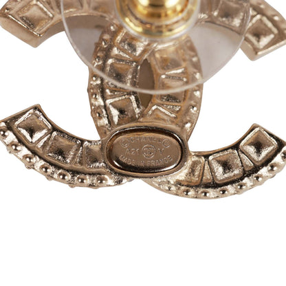 Chanel Gold Crystal CC Earrings