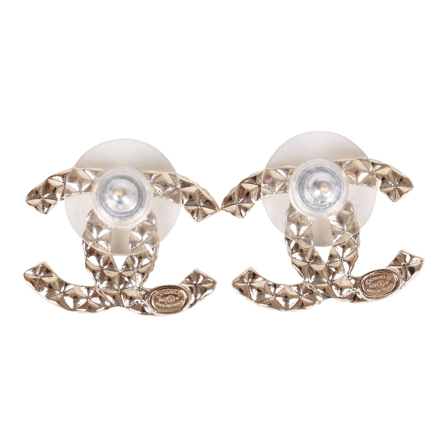 Chanel Gold Crystal CC Earrings