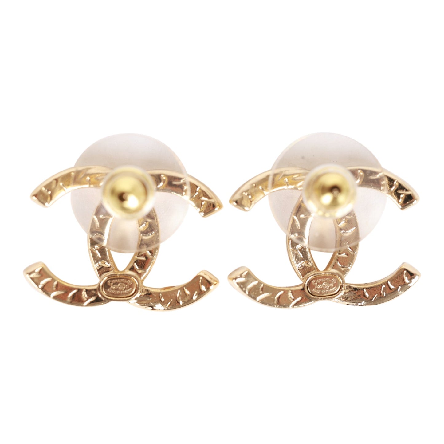 Chanel Gold Crystal Twist Boucle CC Earrings