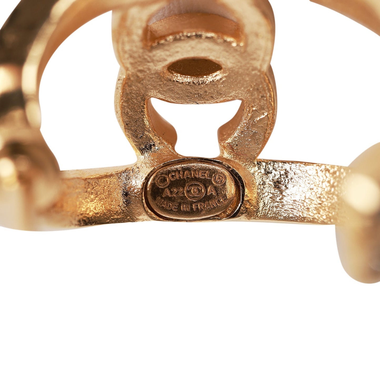 Chanel CC Gold and Crystal Huggie Earrings