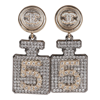 Chanel Crystal Embellished No. 5 Bottle Earrings