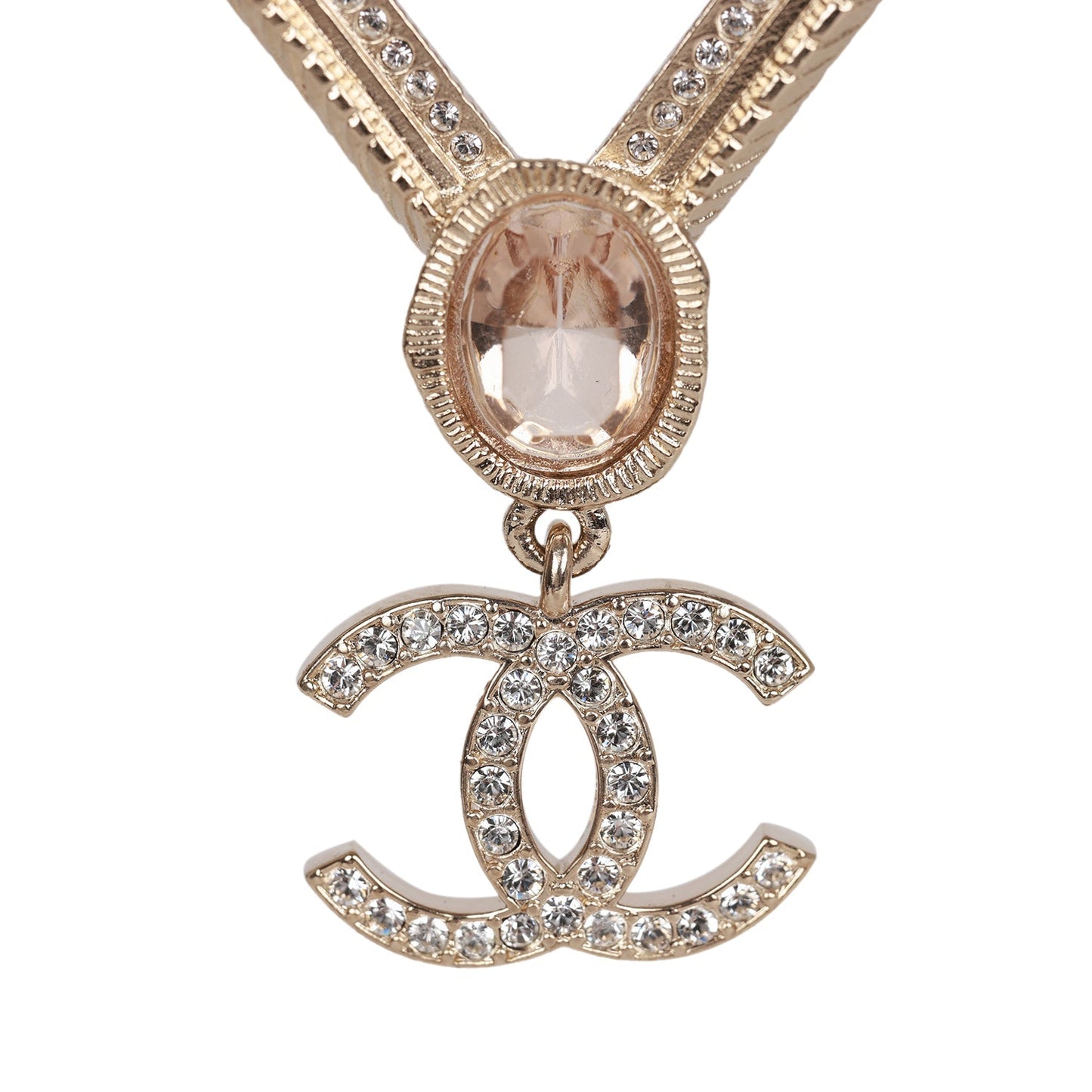 Chanel Gold and Pink "CC" Logo Rhombus Earrings