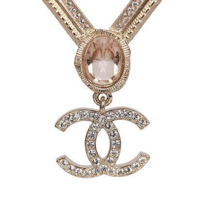 Chanel Gold and Pink "CC" Logo Rhombus Earrings