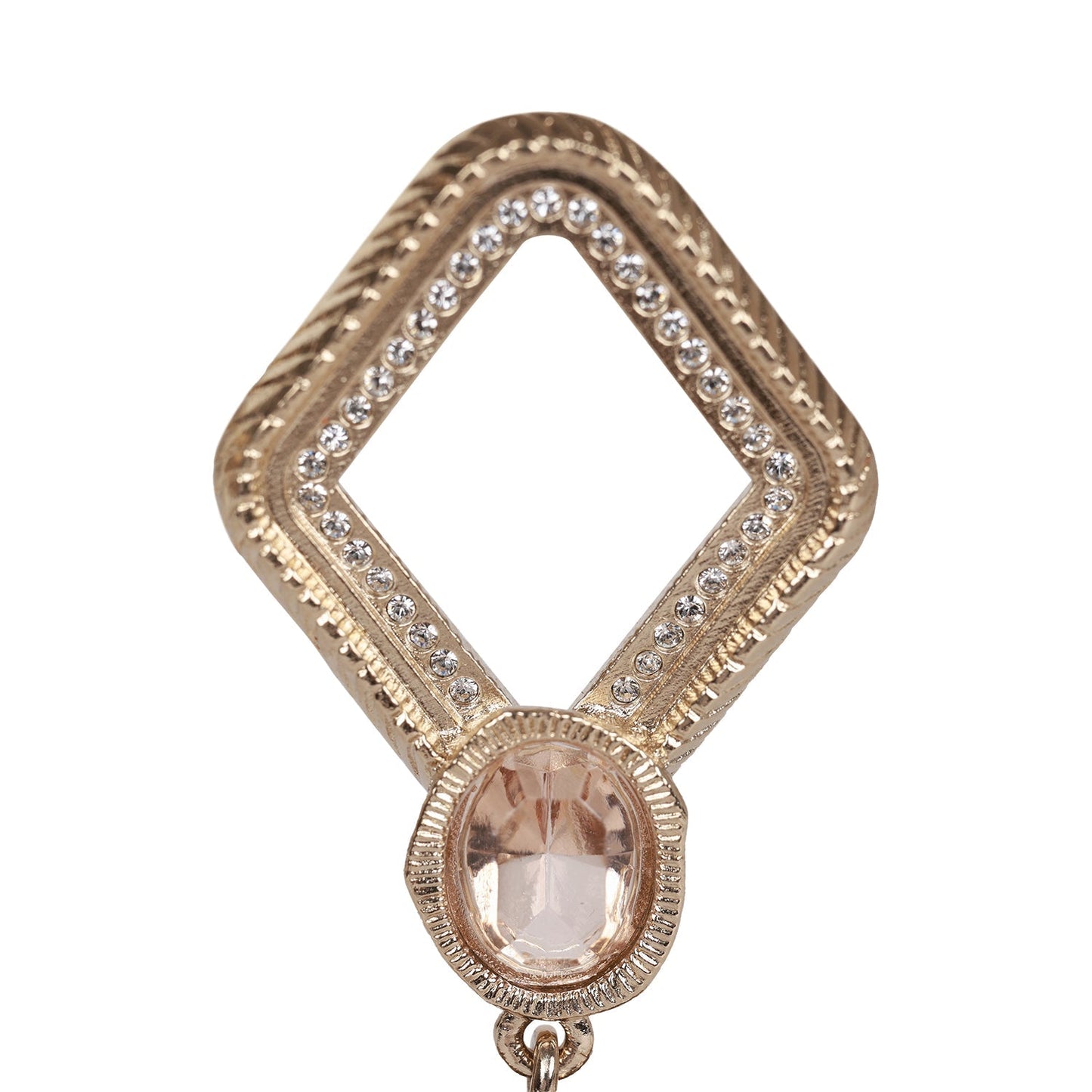 Chanel Gold and Pink "CC" Logo Rhombus Earrings