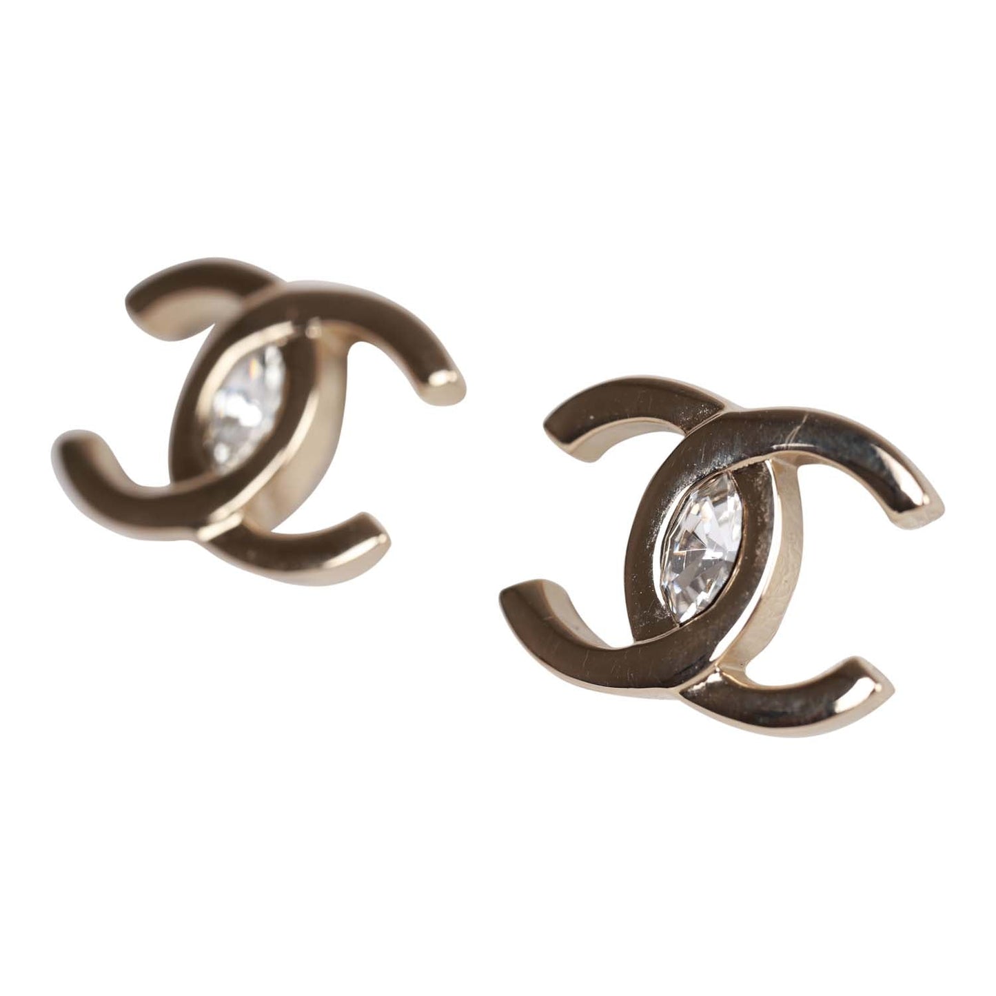 Chanel Classic "CC" Faux Crystal Earrings